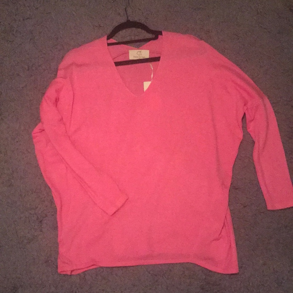 New Bright Pink Tunic Sweater Top - S/M